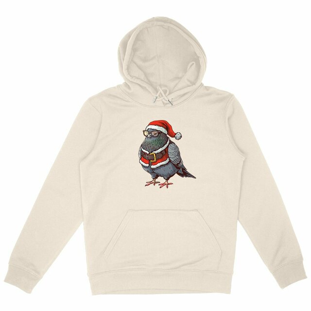 Image back Sweat à capuche Epais Unisexe Pigeon Père Noël