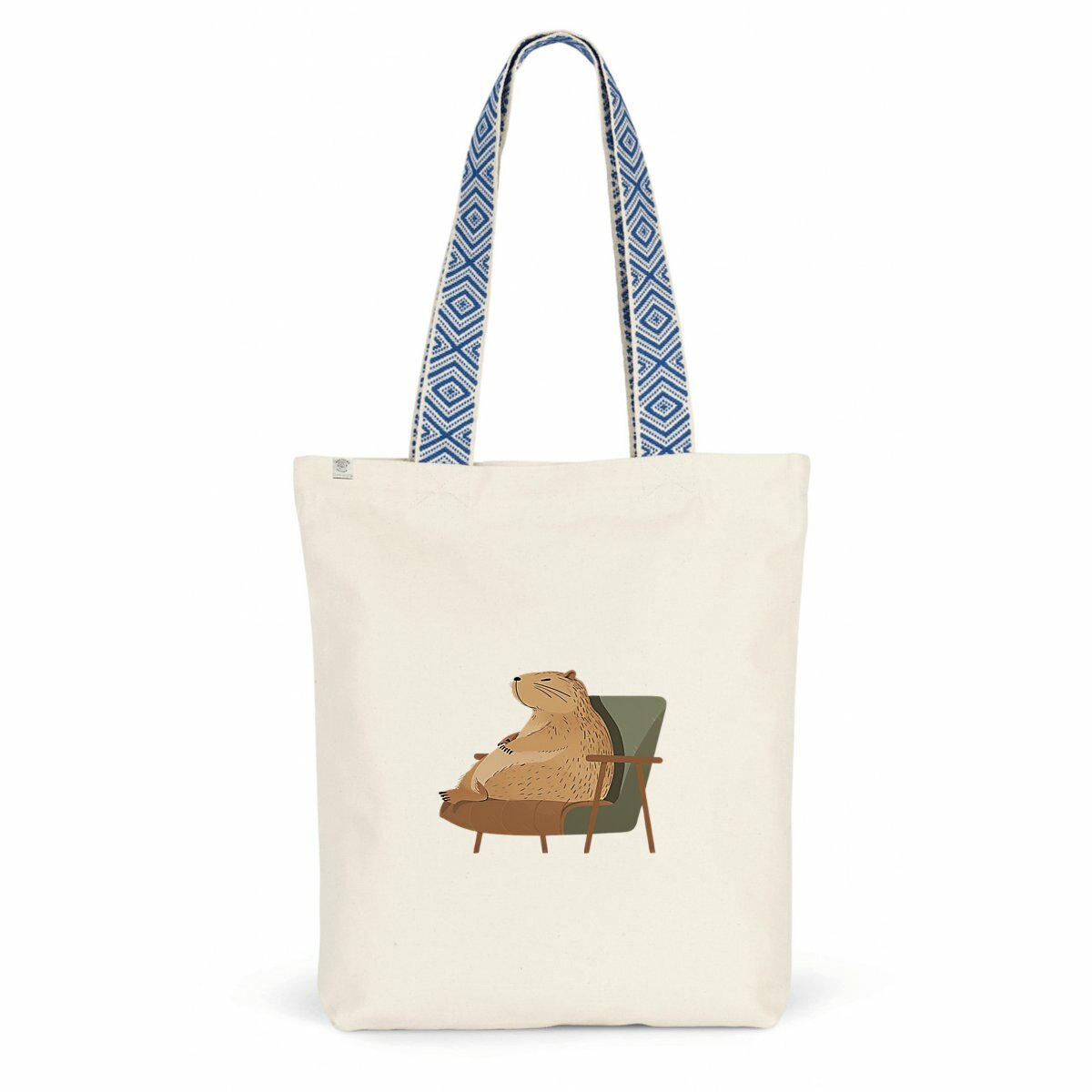 Image back Totebag ethnique - Capybara mignon pour un style unique