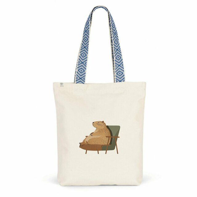 Image back Totebag ethnique - Capybara mignon pour un style unique