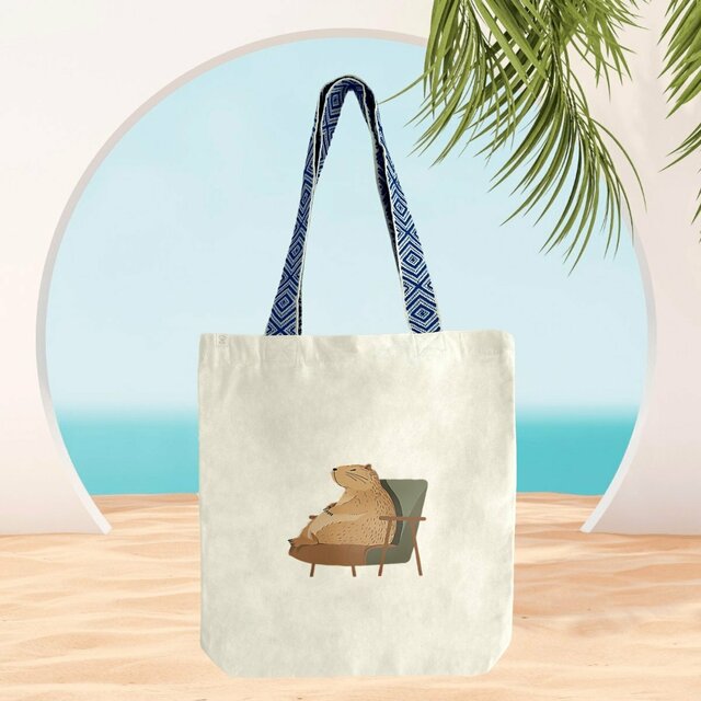 Image front Totebag ethnique - Capybara mignon pour un style unique