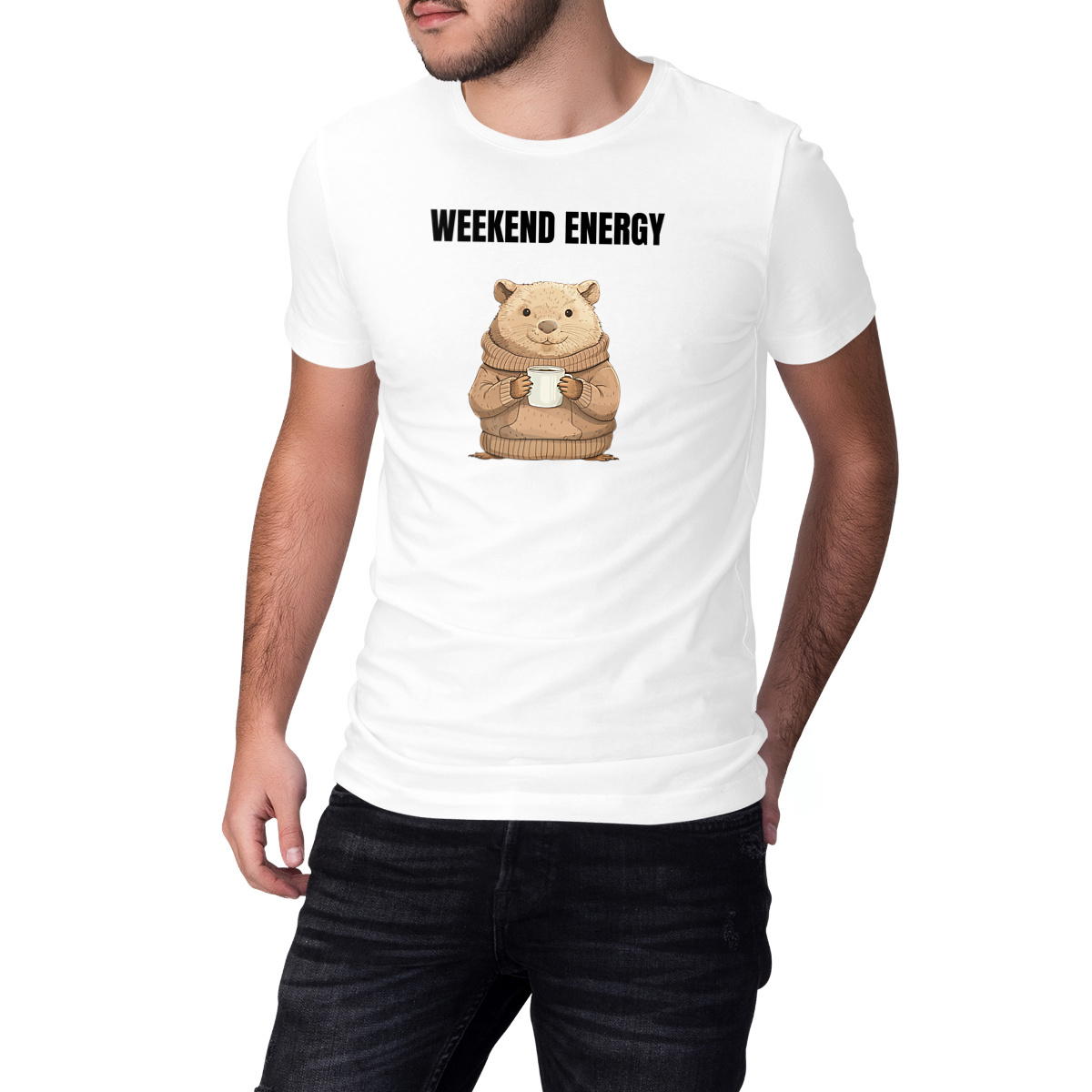 Image front T-shirt Unisexe épais: Embrace Your Weekend Energy Beaver