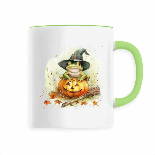 Image back Mug céramique grenouille Halloween mignonne