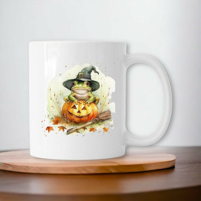 Image front Mug céramique grenouille Halloween mignonne