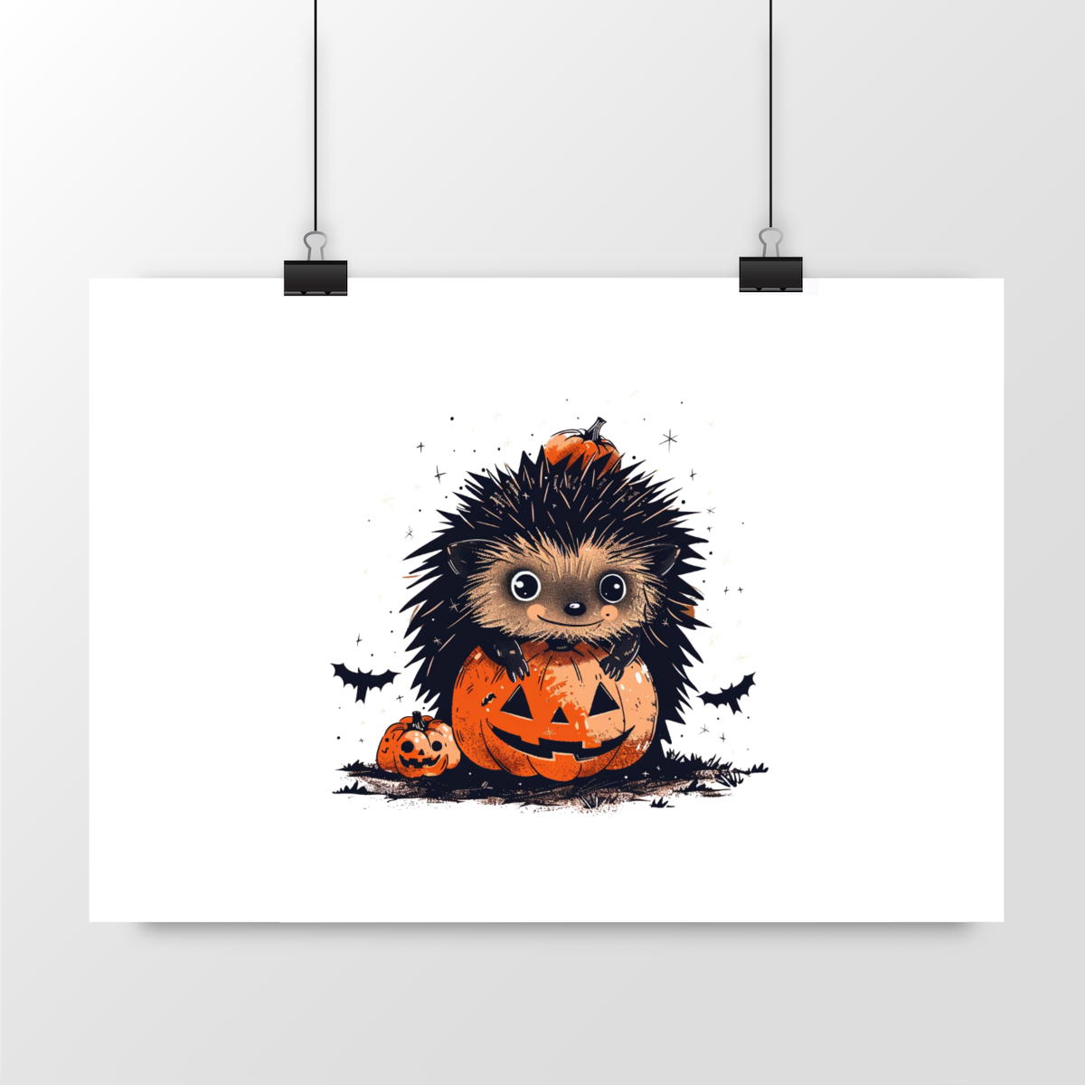 Image back Poster horizontal Hérisson Halloween