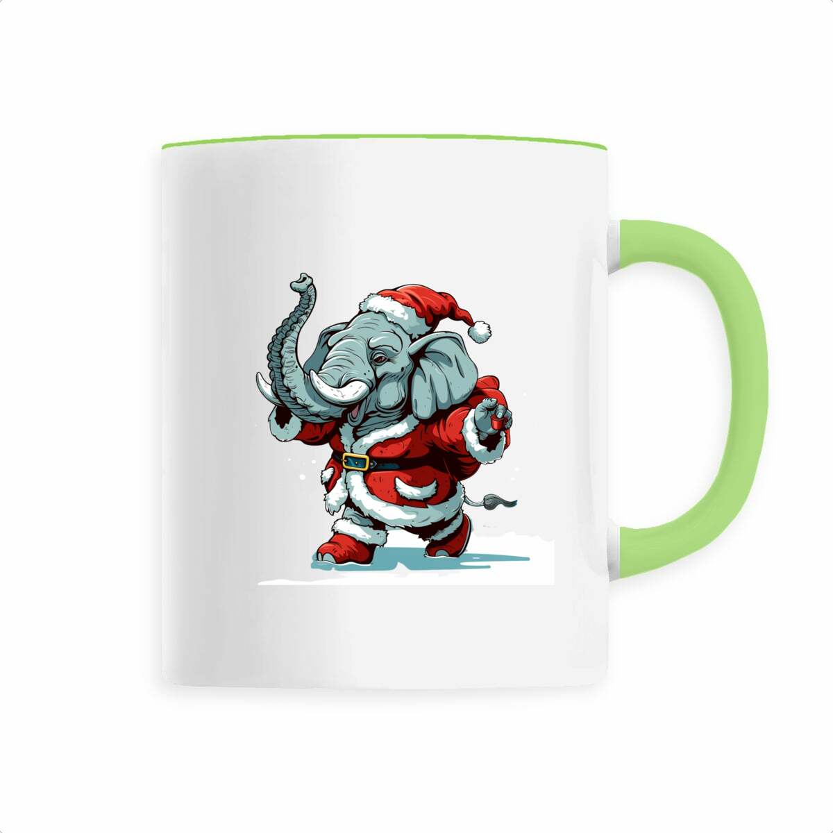 Image back Mug céramique : Élégant éléphant en Père Noël