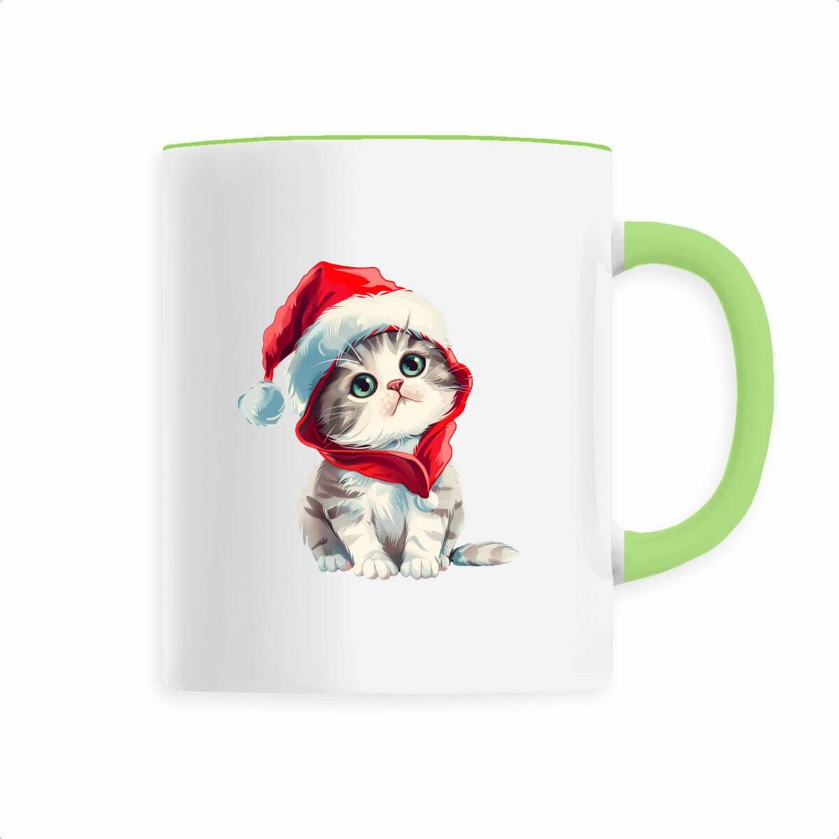 Image back Mug céramique chaton Noël : La magie des fêtes dans votre tasse