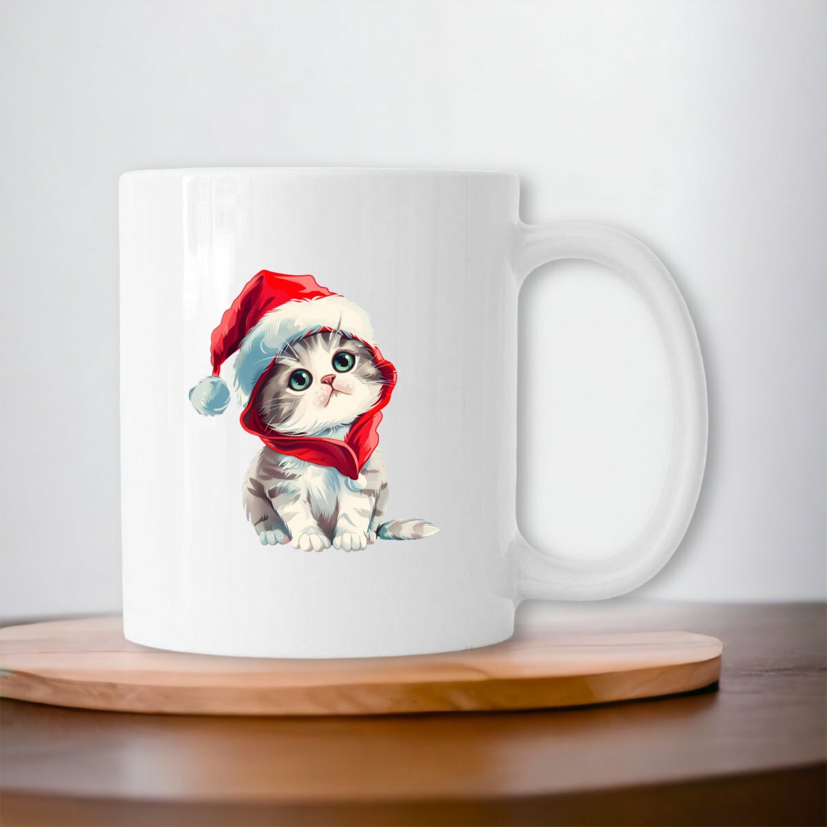 Image front Mug céramique chaton Noël : La magie des fêtes dans votre tasse