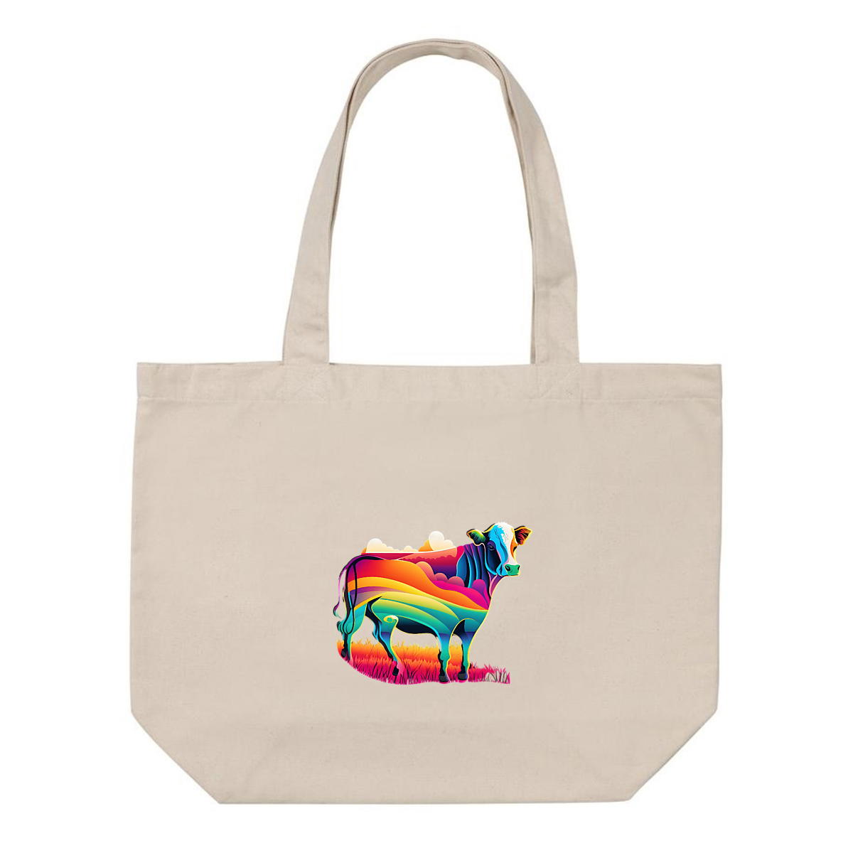 Image front Shopping bag vache arc en ciel