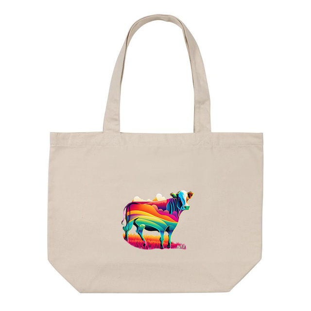 Image front Shopping bag vache arc en ciel