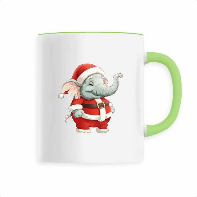 Image back Mug céramique éléphant père noël : un cadeau festif et unique