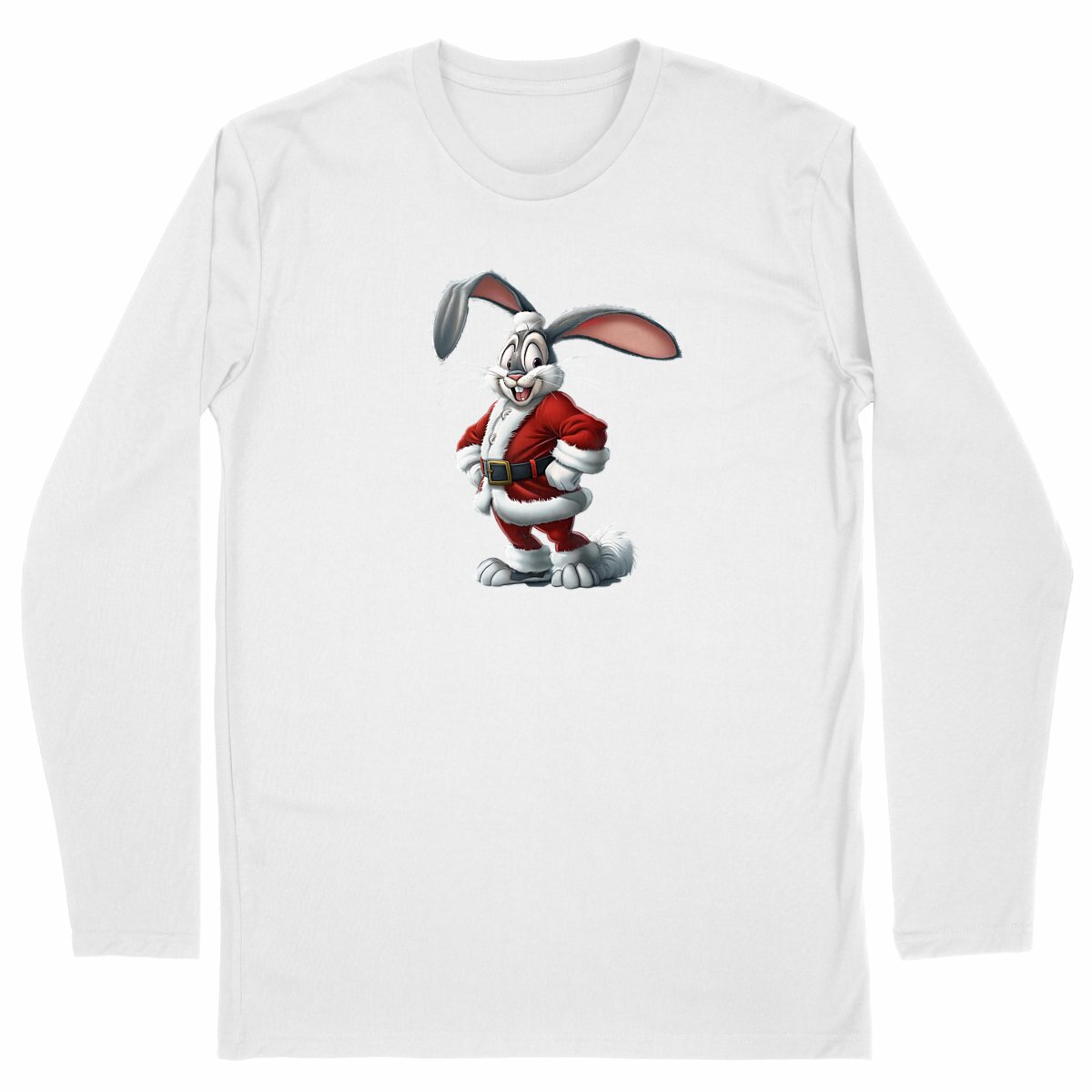 Image back T-shirt Homme classique manches longues - Lapin Père Noël