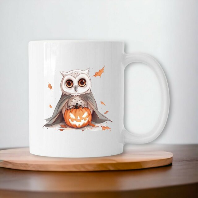 Image front Mug céramique Hibou Halloween
