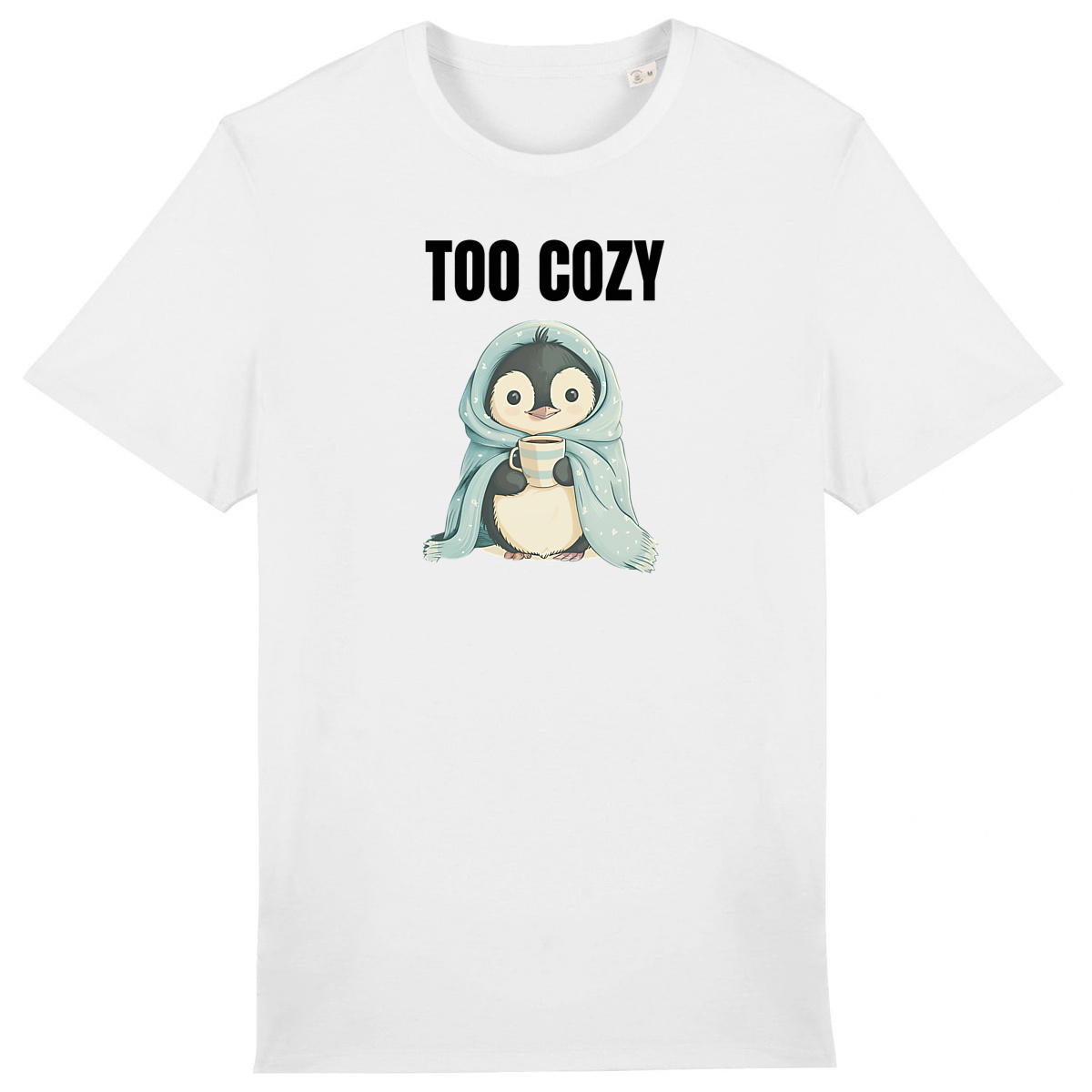 Image back T-shirt Unisexe épais: Embrace the Too Cozy Penguin Vibes