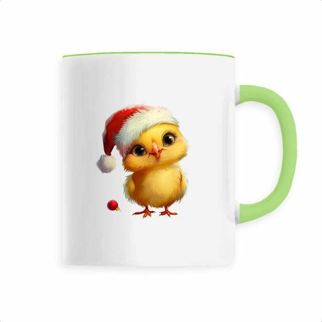 Image back Mug céramique poussin mignon Noël : Éveillez la magie des fêtes