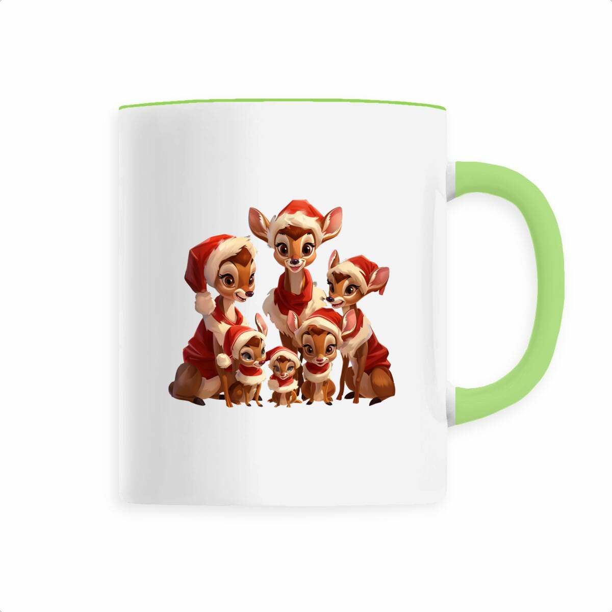 Image back Mug céramique Famille Faon Père Noël : Chaleur festive