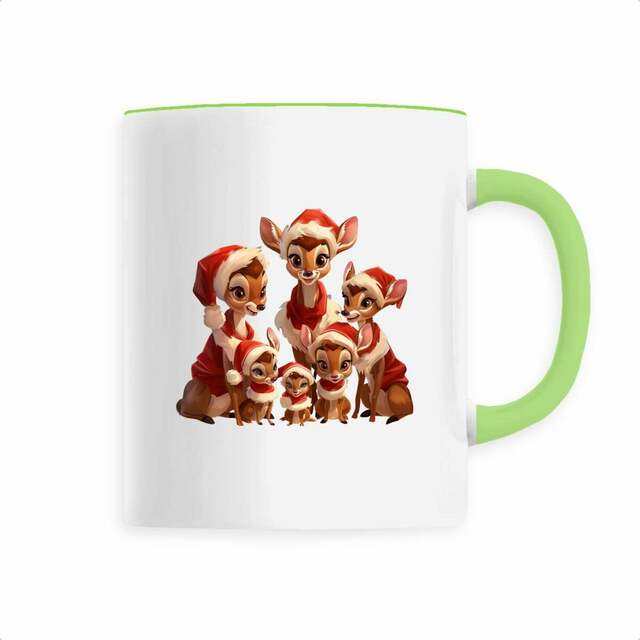 Image back Mug céramique Famille Faon Père Noël : Chaleur festive