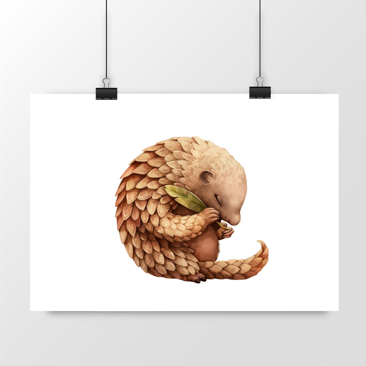 Image front Poster horizontal pangolin mignon – Apportez de la douceur à votre déco