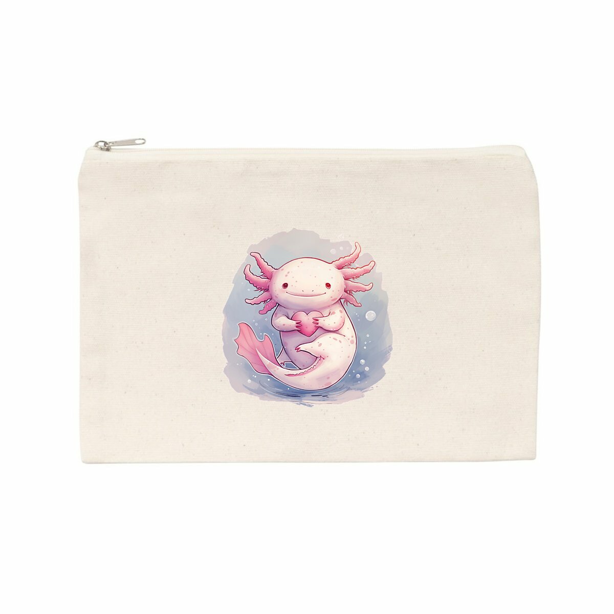 Image back Pochette en coton recyclé - Trousse Axolotl Mignon