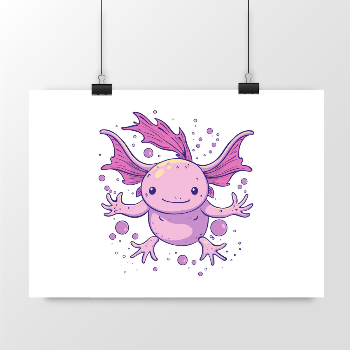 Image front Poster horizontal - Axolotl mignon en pleine nature