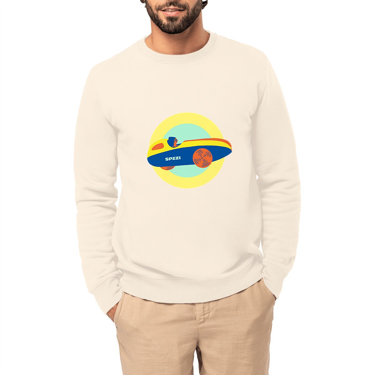 Image front SPEZI Pullover aus Bio-Baumwolle, Unisex, Velomobil