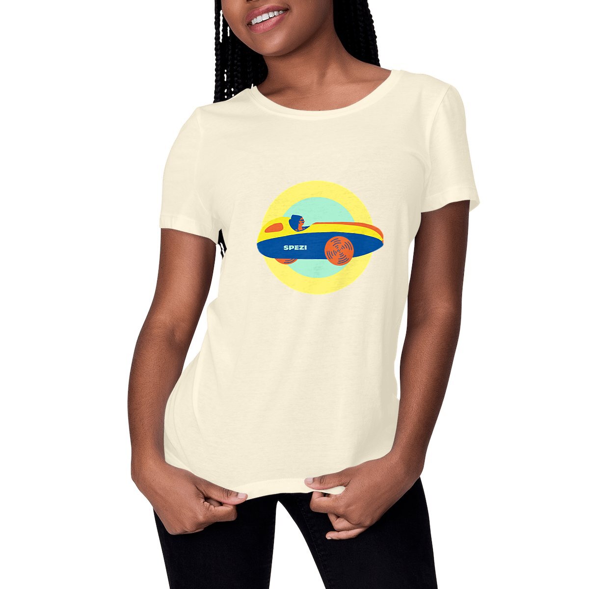 Image front SPEZI Premium Shirt aus 100% Bio-Baumwolle, Damen, Velomobil