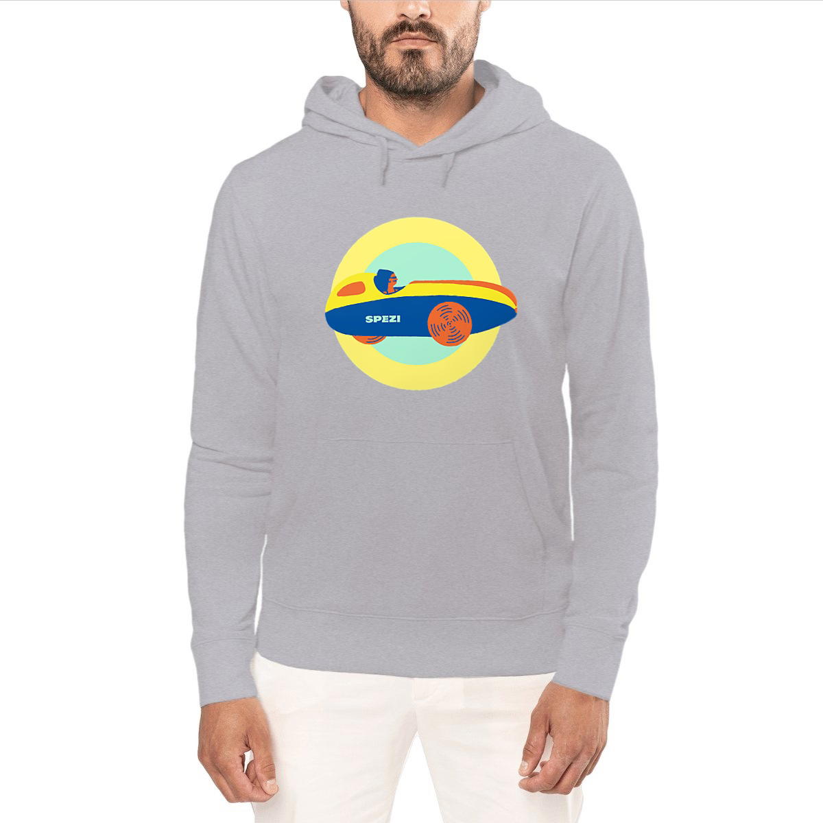 Image front SPEZI Hoodie aus Bio-Baumwolle, Unisex, Velomobil