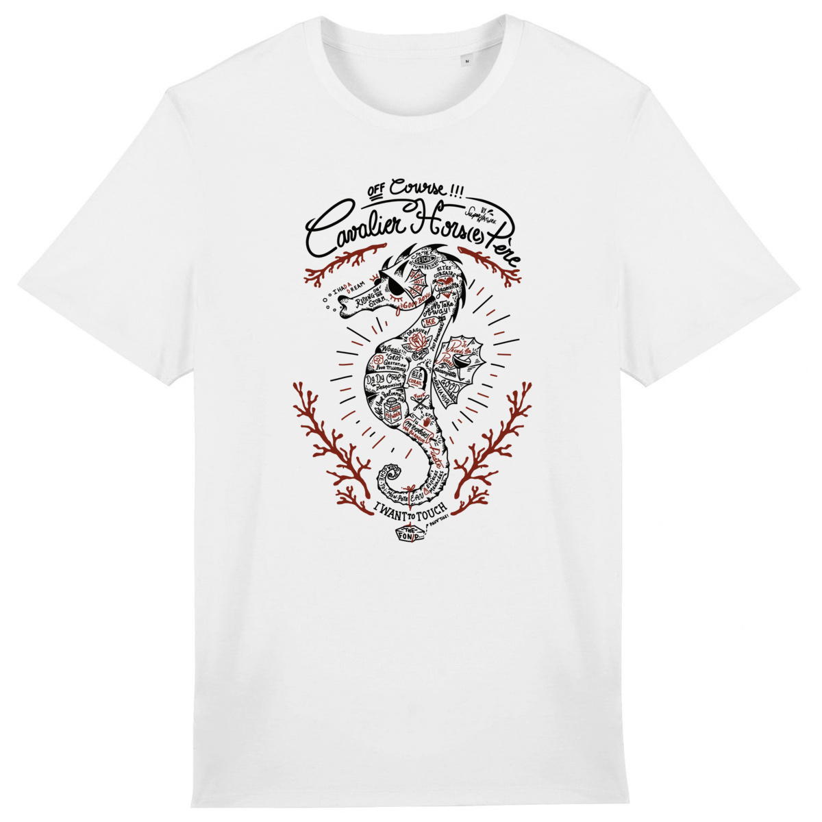 Image front T-shirt unisexe léger - Hippocampe Tatoué et Paternité Engagée