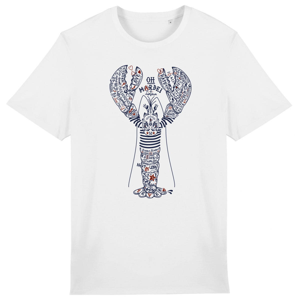 Image front T-shirt unisexe léger : Homard de Chausey Rebelle