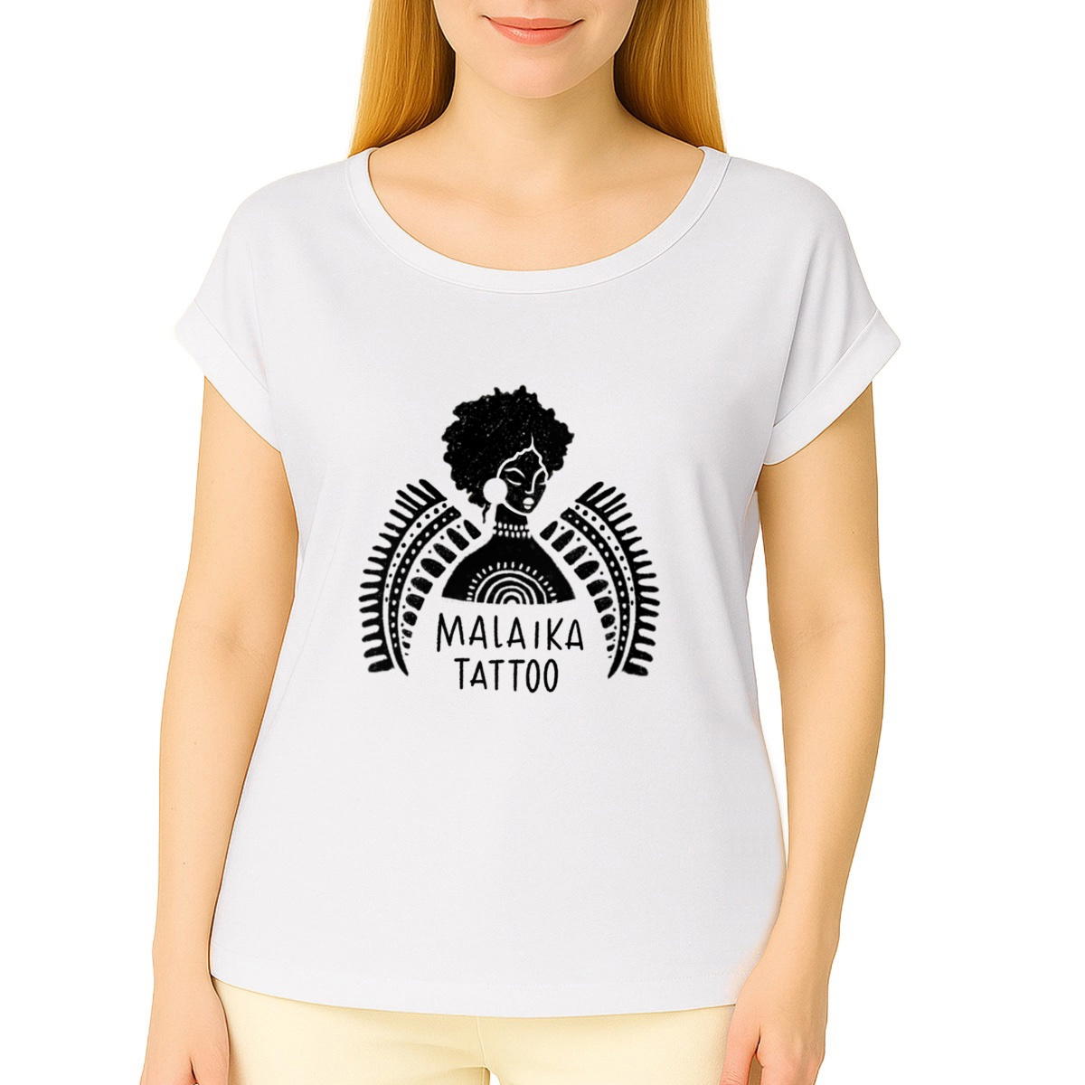 Malaika Tattoo - T-shirt with cuffed sleeves