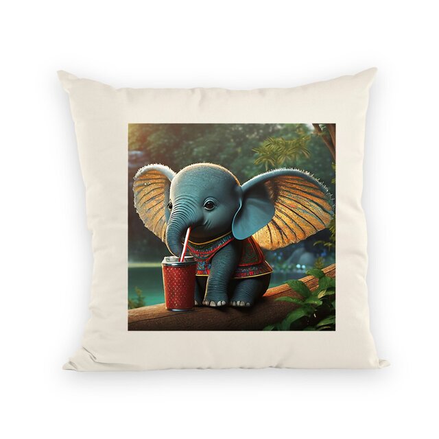 Image front Coussin I'm cute Elephant !