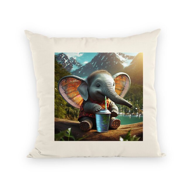 Image front Coussin I'm cute Elephant