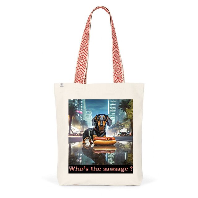 Image back ToteBag Who's the Sausage ?