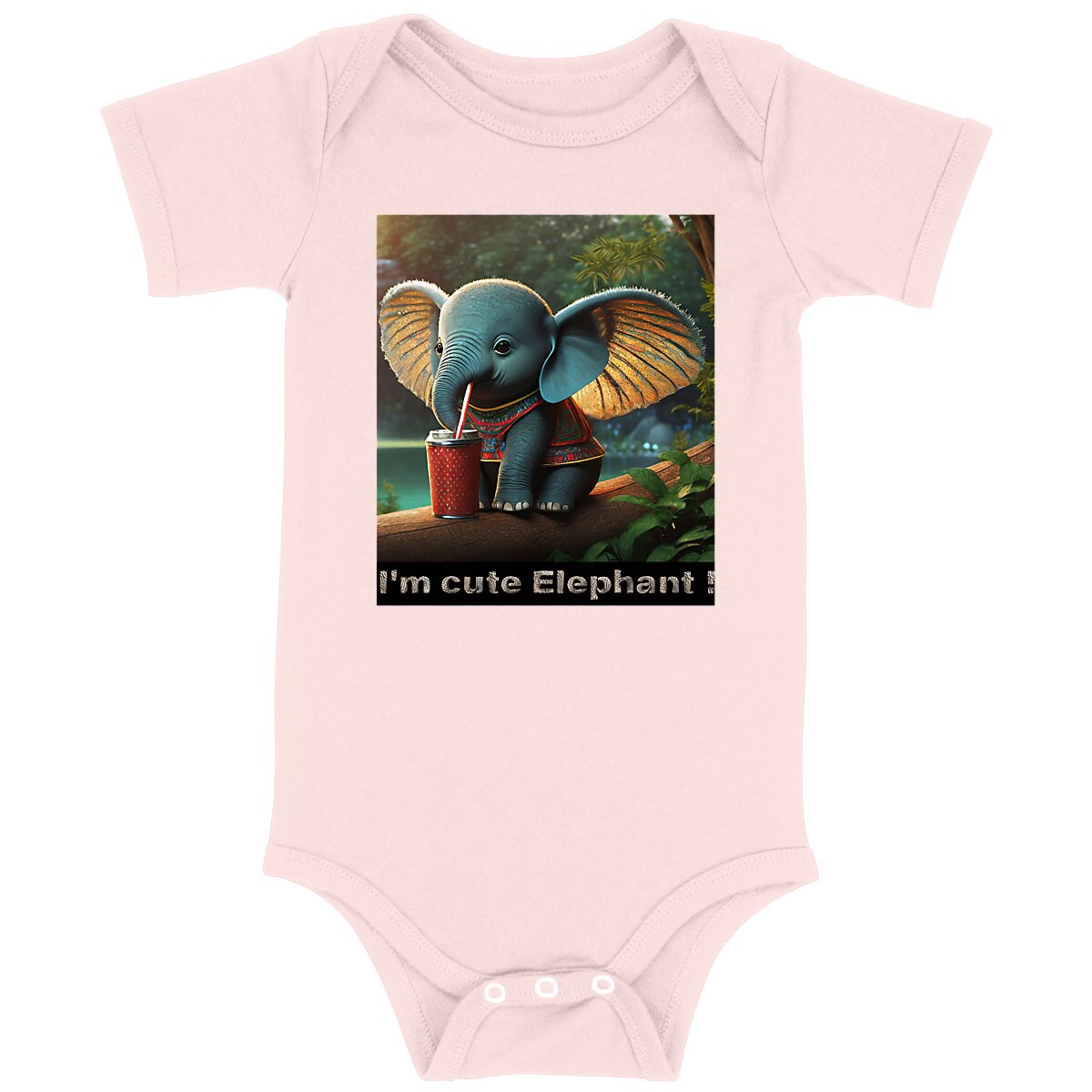 Image back Body Bébé I'm cute Elephant !