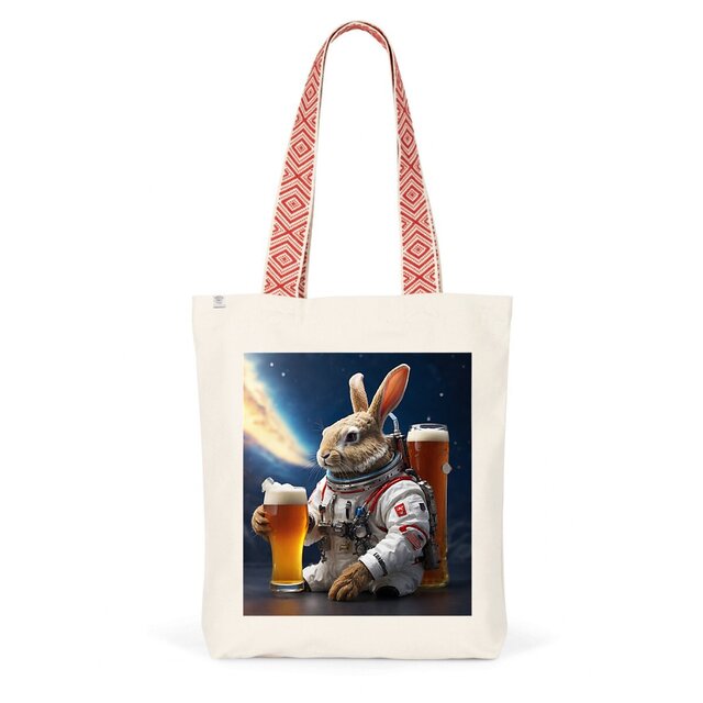 Image back ToteBag Ethnique Rabbit loves Beer