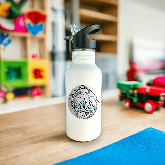 Bouteille en inox avec paille - Idéale pour les sportifs