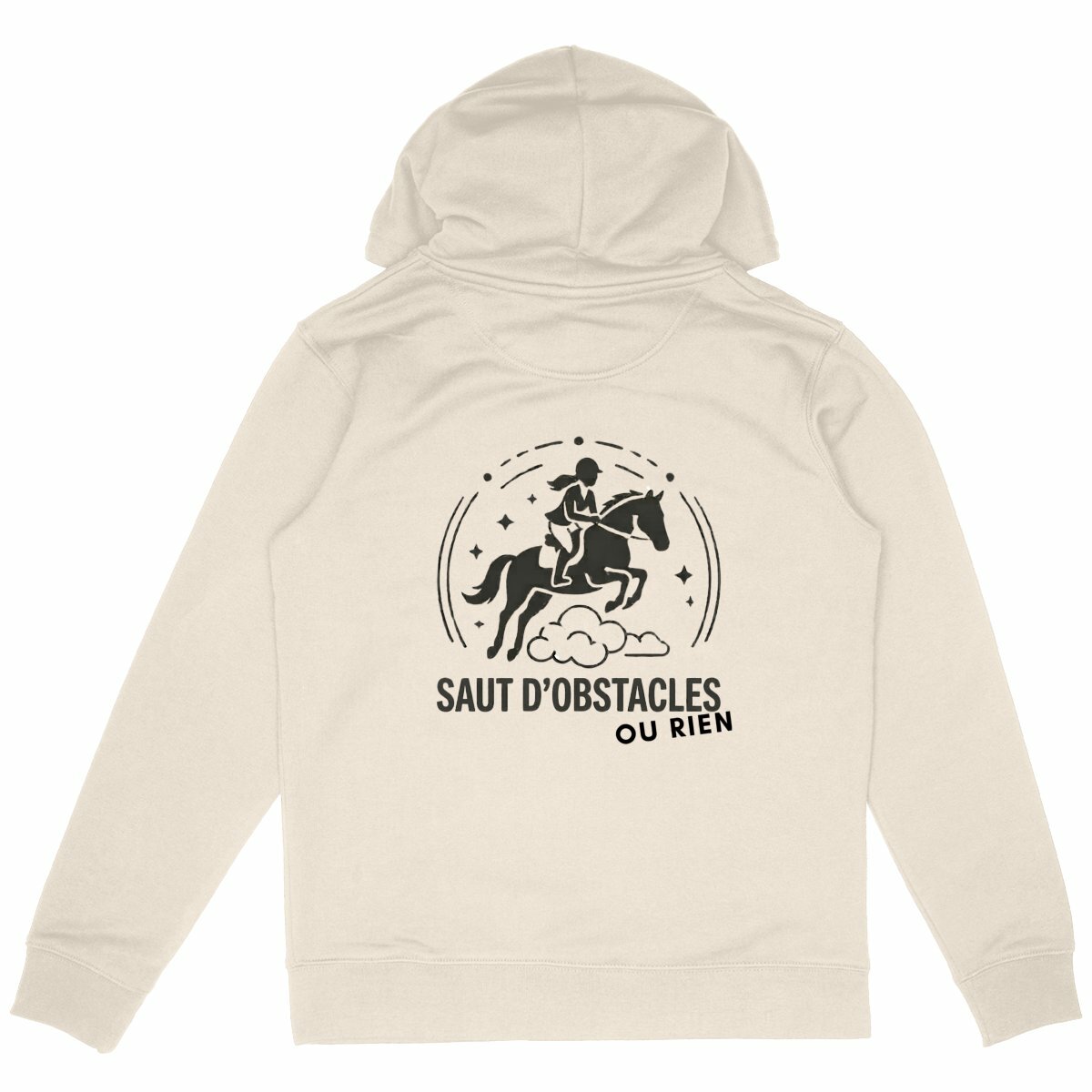 Image front Sweatshirt Cavalière - Blanc - Saut d'obstacle ou rien