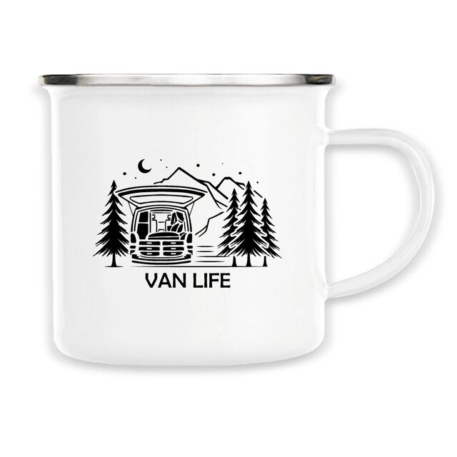 Image back Mug métal émaillée Van Life