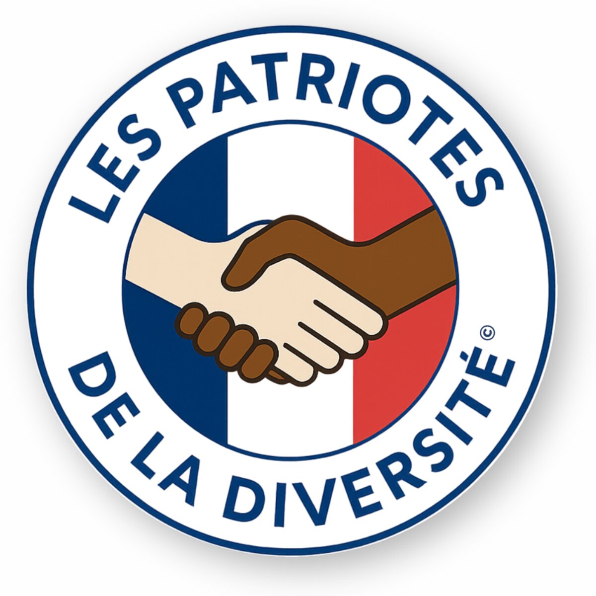 Autocollant rond les patriotes de la diversité