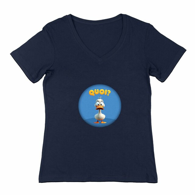 Image back ❀ T-Shirt Léger Femme Col V ~Change ✦ PETIT CANARD [🌐 FR] ✨