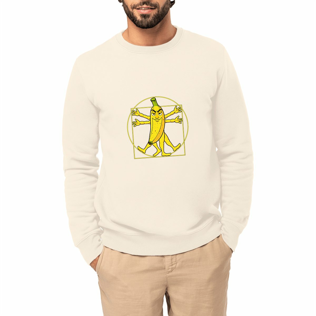 Image front ❀ Sweat-Shirt Épais Unisexe ~Premium+ ✦ LA BANANE DE VITRUVE [🌐 FR] ✨