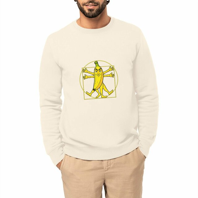 Image front ❀ Sweat-Shirt Épais Unisexe ~Premium+ ✦ LA BANANE DE VITRUVE [🌐 FR] ✨