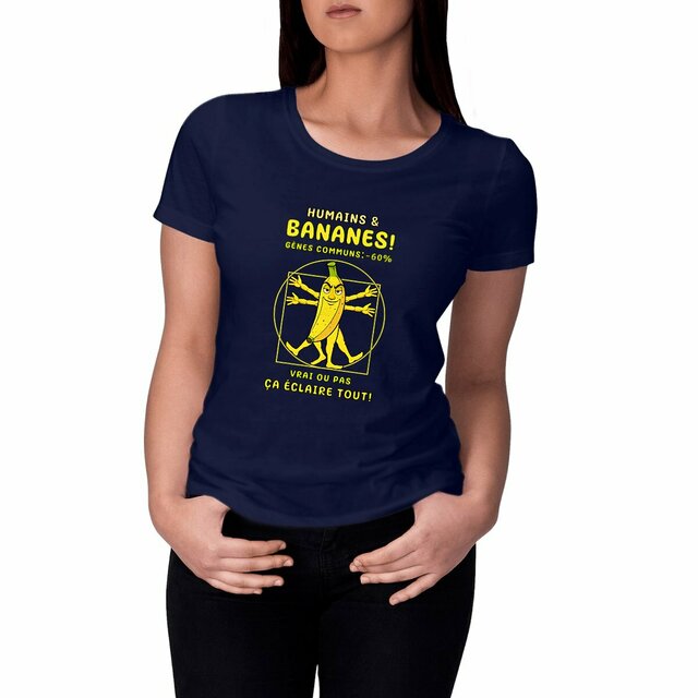 Image front ❀ T-Shirt Léger Classique Femme ~Change ✦ LA BANANE DE VITRUVE [🌐 FR] ✨