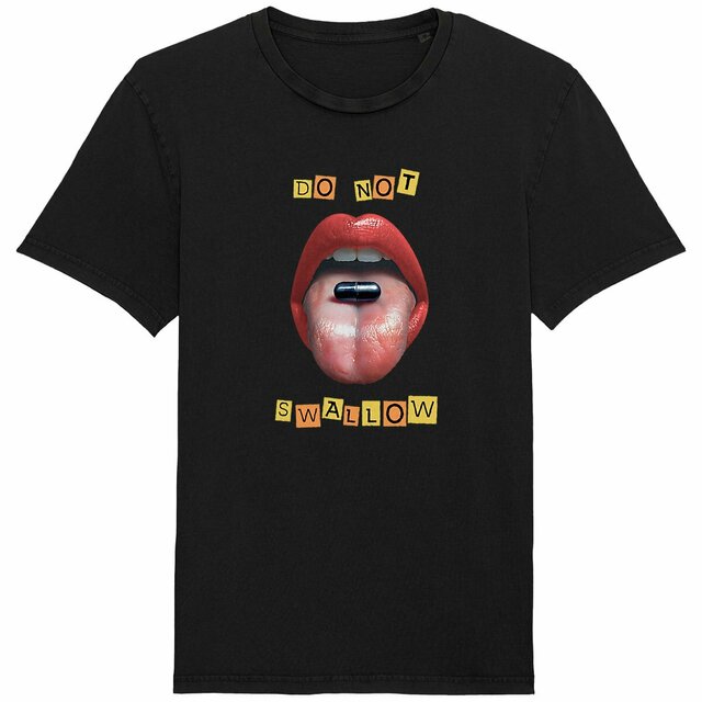 Image back ❀ T-Shirt Mi-Léger Unisexe Vintage ~Premium ✦ BLACK PILL - NE PAS AVALER [🌐 EN] ✨