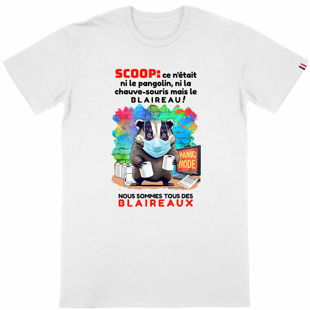 Image back ❀ T-Shirt Mi-Épais Homme Made in France ~Premium+ ✦ PANIC MODE [🌐 FR] ✨