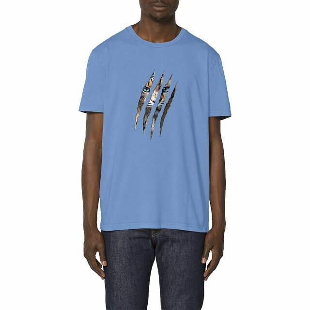 Image front ❀ T-Shirt Mi-Léger Unisexe Vintage ~Premium ✦ LA GRIFFE DU CHAT [🌐 INT] ✨