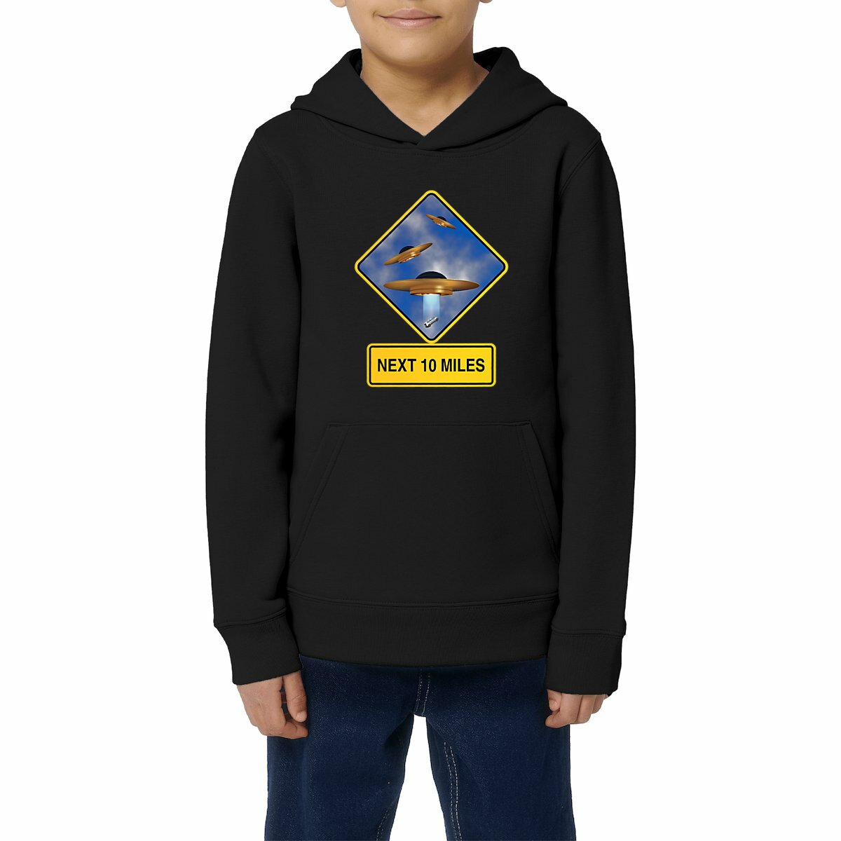 Image front ❀ Sweat-Shirt Standard à Capuche Unisexe Enfant ~Premium ✦ UFO ALERT [🌐 EN] ✨