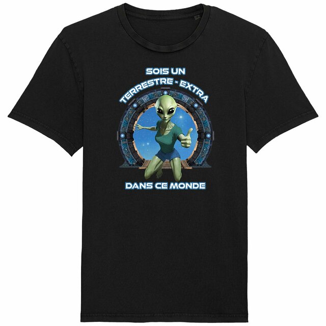 Image back ❀ T-Shirt Mi-Léger Unisexe Vintage ~Premium ✦ ZETA (EXTRA-TERRESTRE) [🌐 FR] ✨