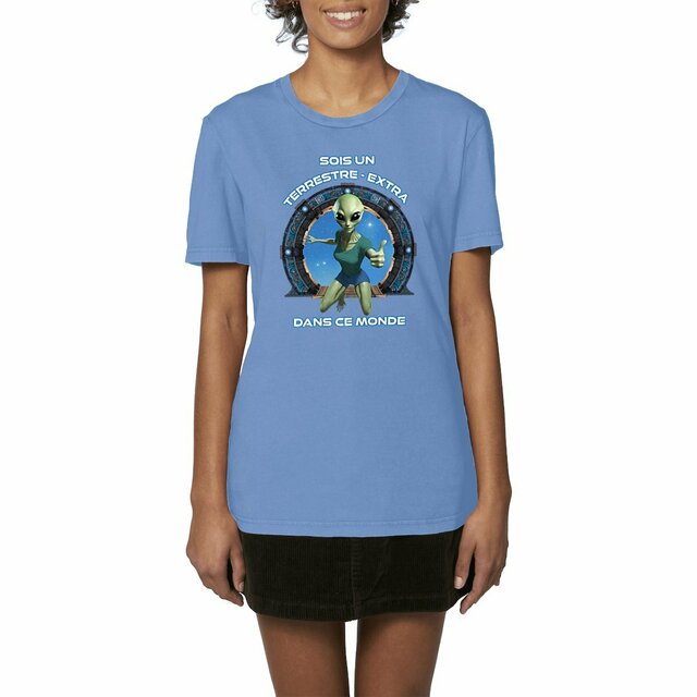 Image front ❀ T-Shirt Mi-Léger Unisexe Vintage ~Premium ✦ ZETA (EXTRA-TERRESTRE) [🌐 FR] ✨