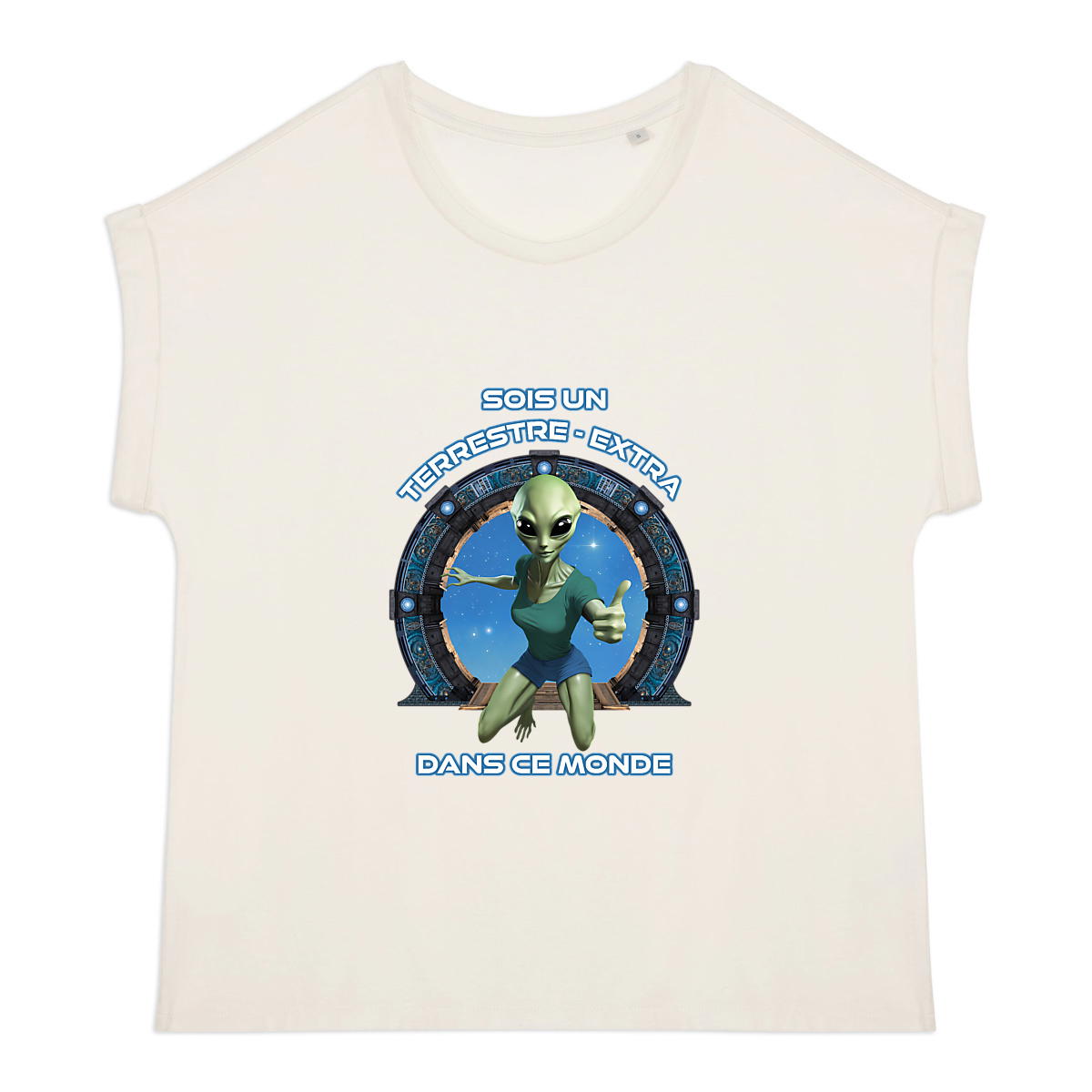 Image back ❀ T-Shirt Mi-Léger Femme Manches à Revers ~Premium ✦ ZETA (EXTRA-TERRESTRE) [🌐 FR] ✨