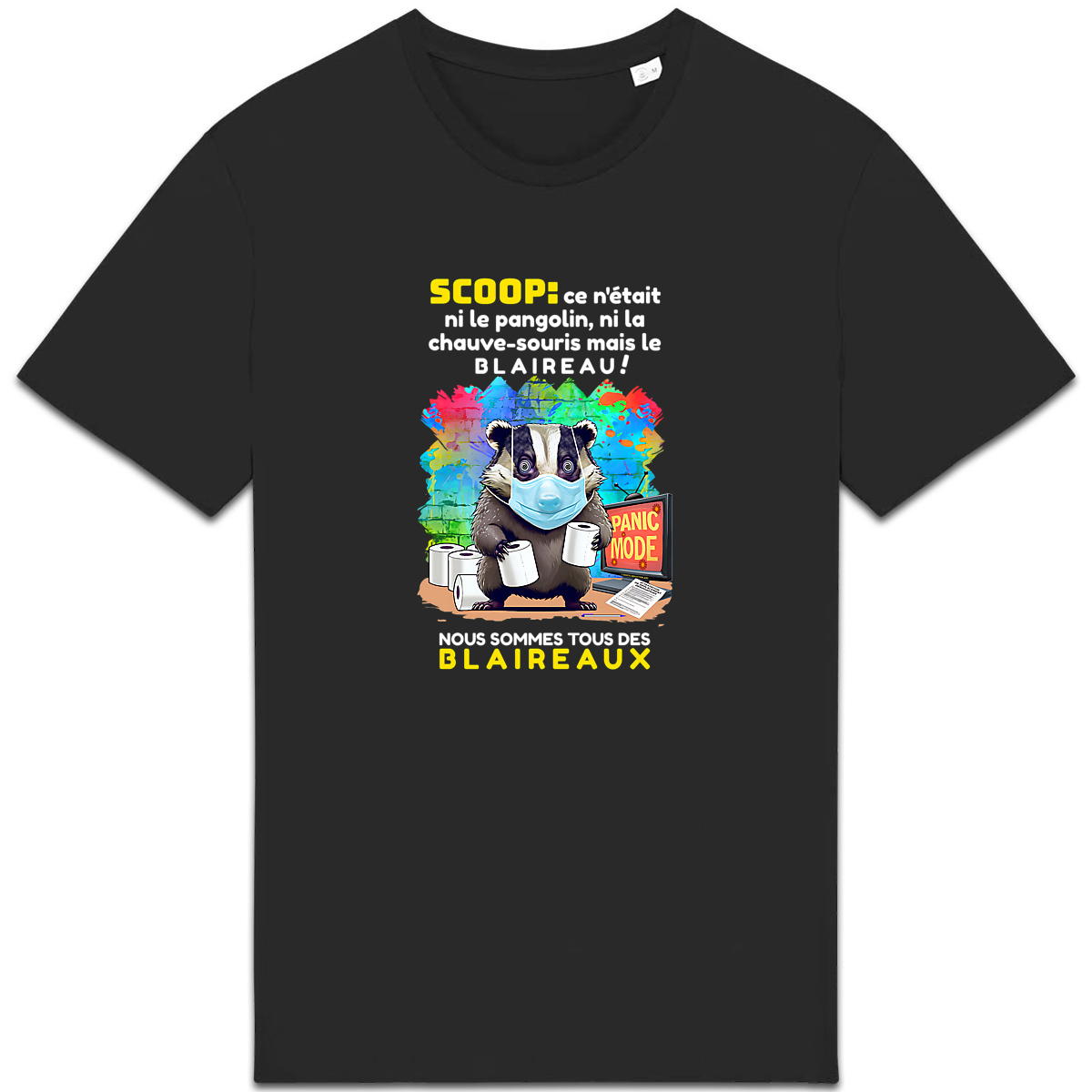 Image back ❀ T-Shirt Mi-Épais Unisexe ~Premium+ ✦ PANIC MODE [🌐 FR] ✨